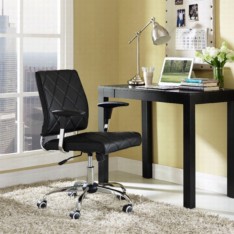 Lattice Vinyl Office Chair In Black