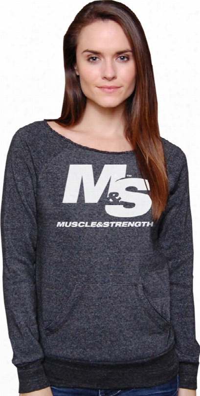 Muscle & Strength Women's Cutoff Eco-sweater - Large Charcoal Heather
