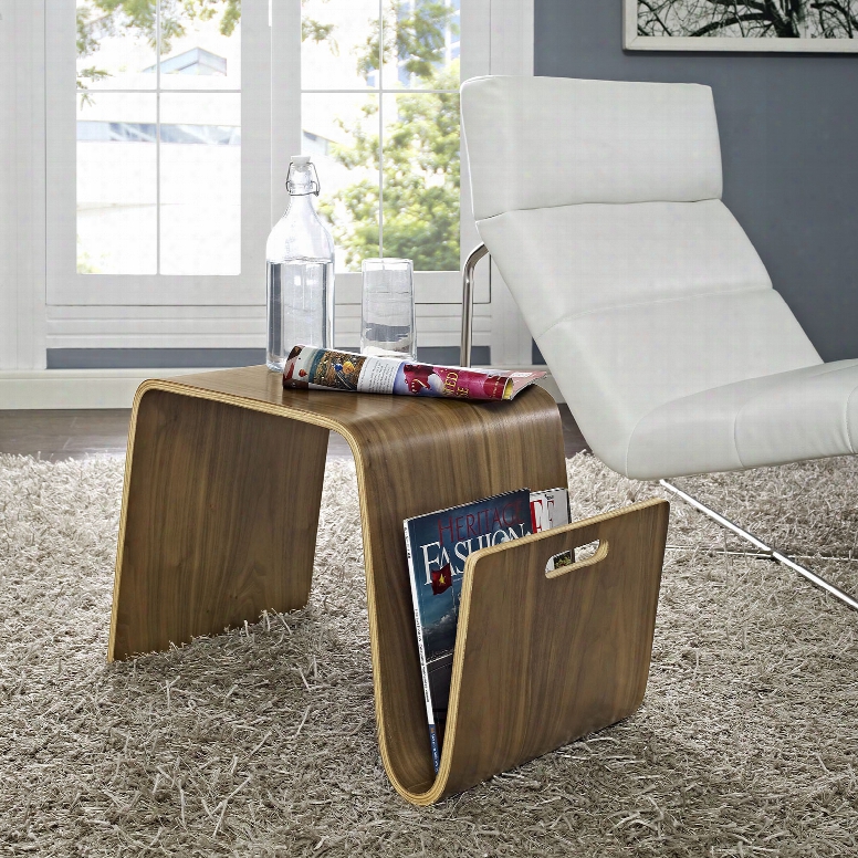 Polaris Wood Side Table In Walnut