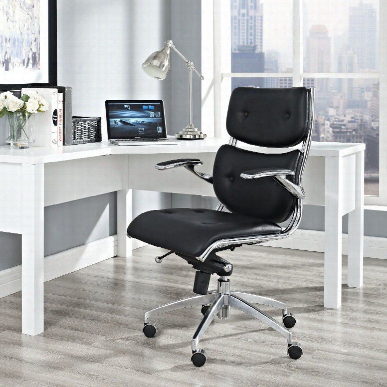 Push Mid Back Office Chair In Black