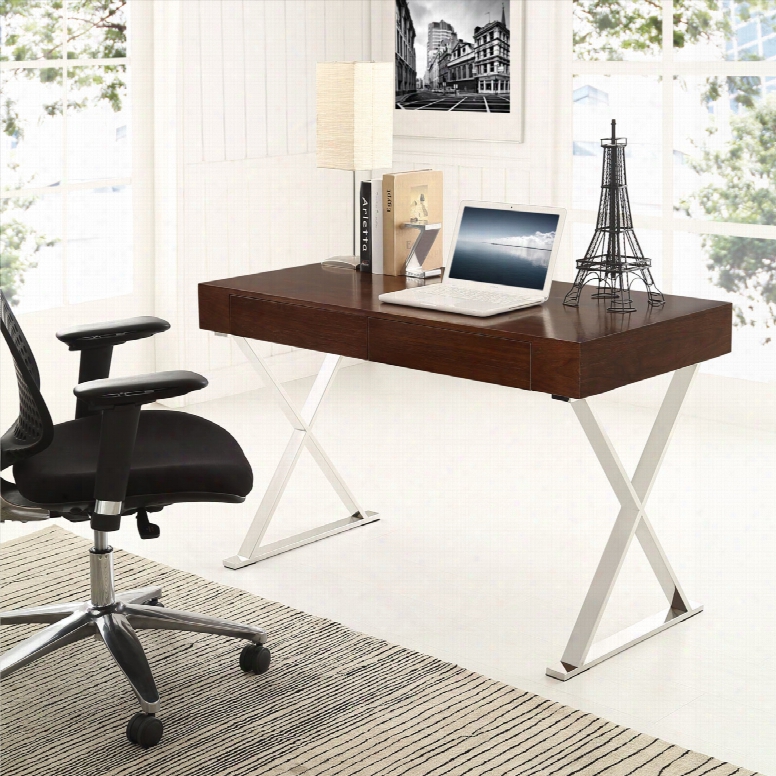 Sector Office Desk In Walnut