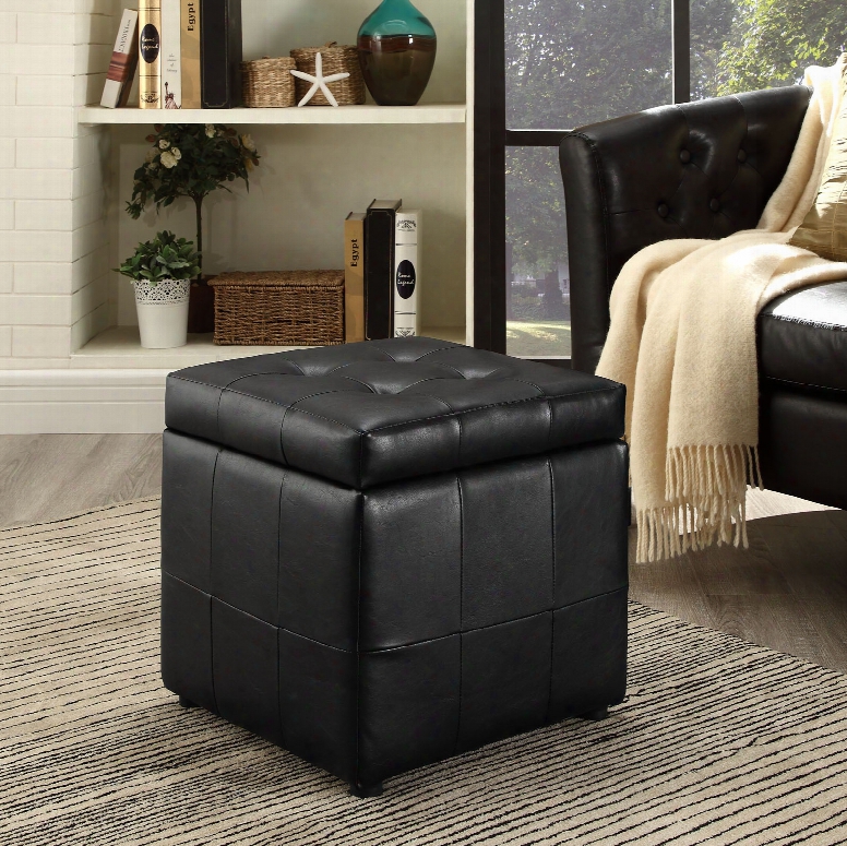 Volt Storage Ottoman In Black