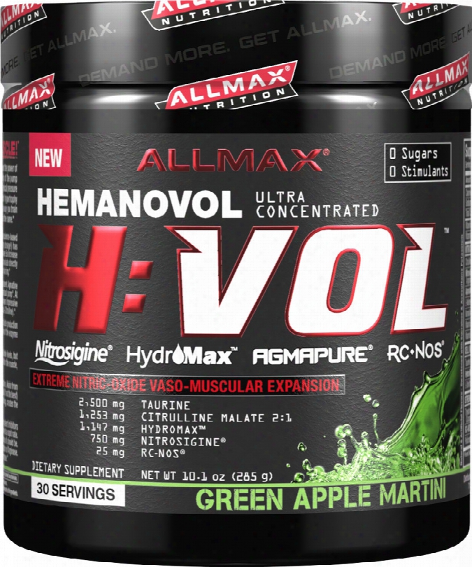 Allmax Nutrition H:vol - 30 Servings Green Apple Martini - Exp. 6/17