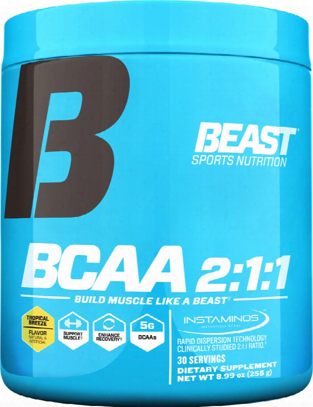 Beast Sports Nutrition Bcaa 2:1:1 Powder - 30 Servings Tropical Breeze