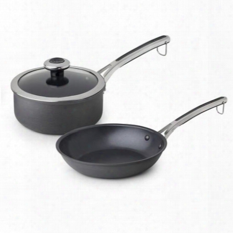 Clean Pan␞ 2-pc Hard Anodized Aluminum Non-stick Sauce Pot / Frying Pan Starter Set