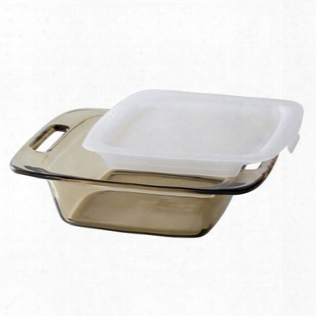 Easy Snatch␞ Amber 8" Square Baking Dish W/ Lid