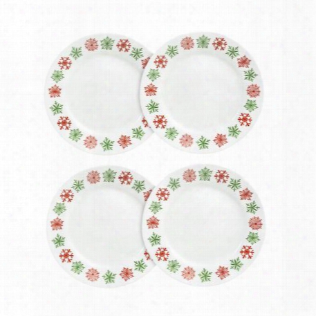 Impressions␞ Cheerful Flurry 4-pc 8.5" Plate Set