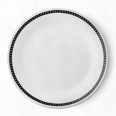 Livingware␞ Ribbon 10.25" Plate, Black & White