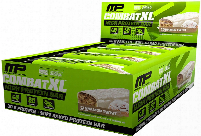 Musclepharm Combat Xl Bars - Box Of 12 Cinnamon Twist