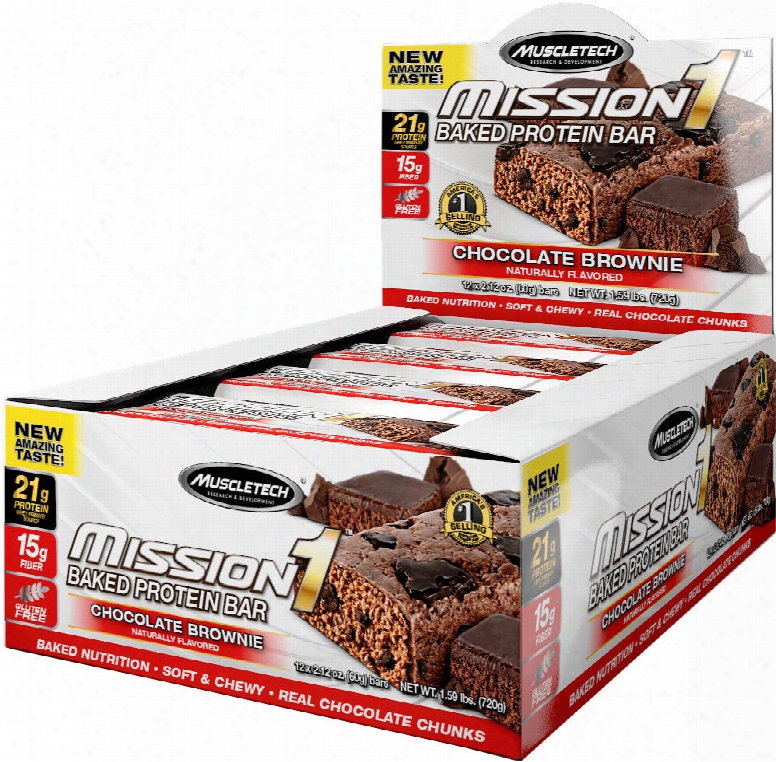Muscletech Mission1 Bars - Box Of 12 Chocolate Brownie