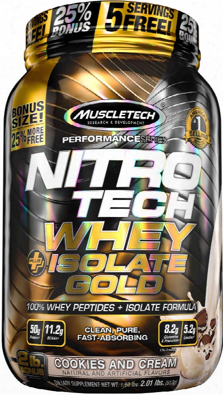 Muscletech Nitro-tech Whey Plus Isolate Gold - 2lbs Cookies & Cream