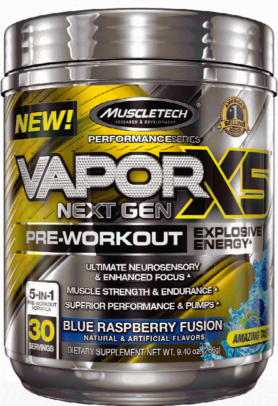 Muscletech Vapor X5 Next Gen - 30 Servings Blue Raspberry Fusion