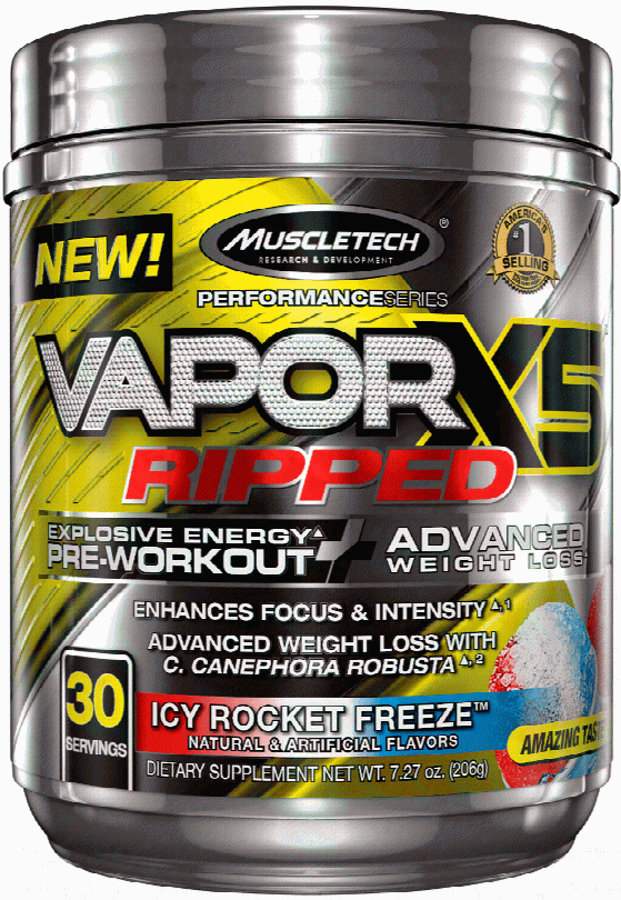 Muscletech Vapor X5 Ripped - 30 Servings Icy Rocket Freeze