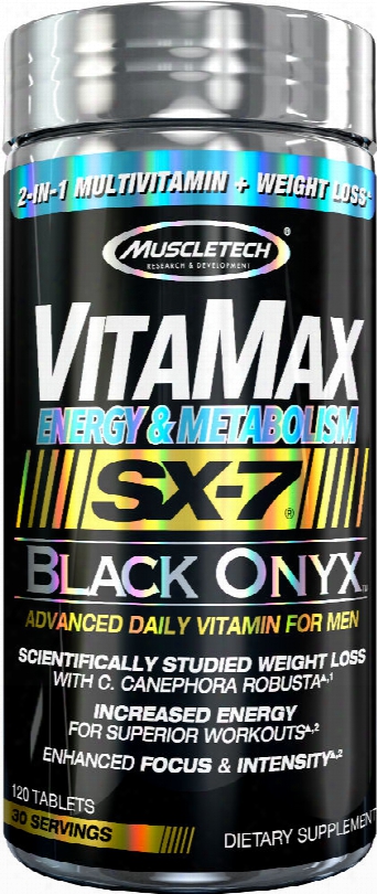 Muscletech Vitamax Energy & Metabolism Sx-7 Black Onyx For Men - 120 T