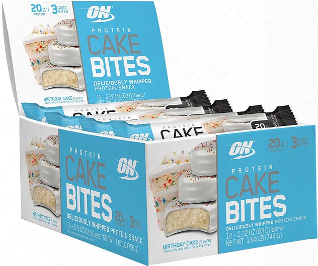 Optimum Nutrition Protein Cake Bites - Box Of 12 Birthday Cake
