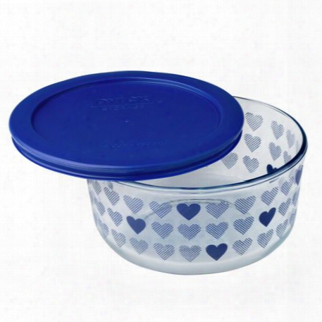 Simply Store 4 Cup Blue Hearts Storage Dish W/ Lid