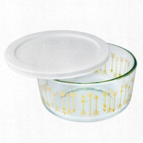 Simply Store 4 Cup Love Shower Gold Storage Dish W/ White Lid
