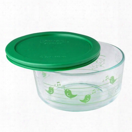 Simply Store 4 Cup Mint Birds Storage Dish W/ Lid