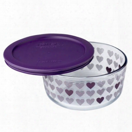 Simply Store 4c Up Purple Hearts Storage Dish W/ Lid