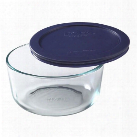 Simply Store 4 Cup Round Storage Dish W/ Blue Lid