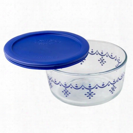 Simply Store 4 Cup Snowflake Storage Dish W/ Blue Lid