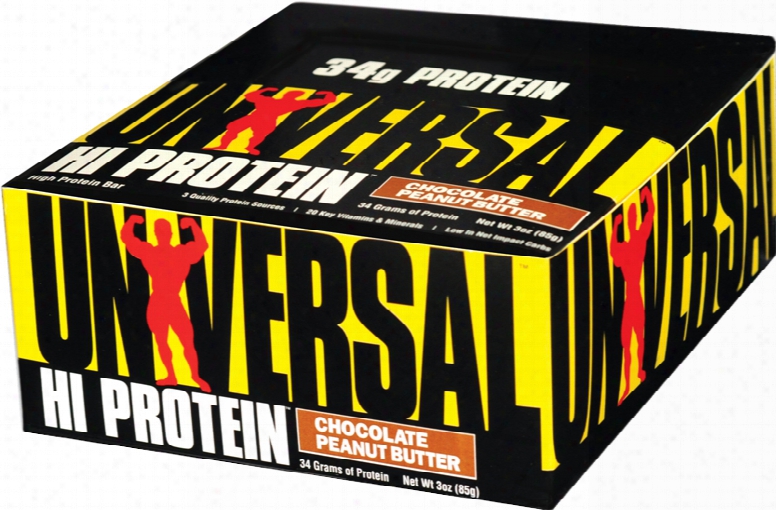 Universal Nutrition Hi Protein Bars - Box Of 16 Chocolate Peanut Butte