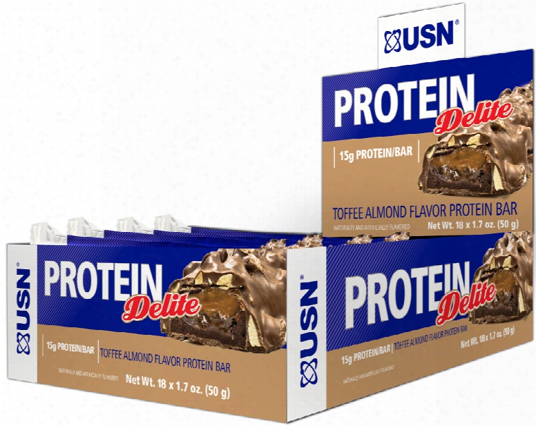 Usn Protein Delite Bars - Box Of 18 Yoghurt Toffee Almond