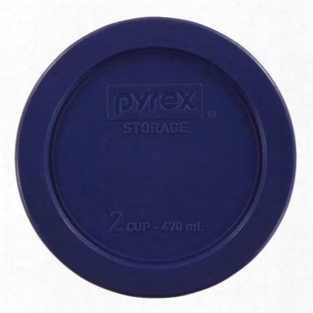 2 Cup Round Blue Plastic Lid