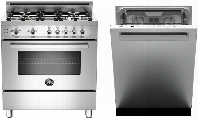 2-piece Stainless Steel Kitchen Package With Pro304gasxlp 30" Freestandng Gas Range And Dw24xt 24" Fully Integrated