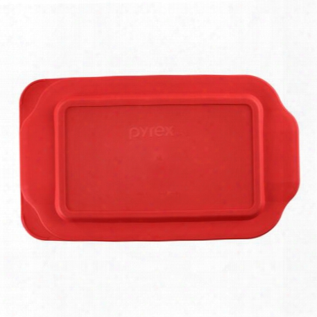 2-qt Oblong Plastic Lid, Red