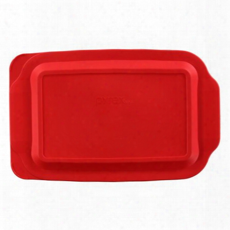 3-qt Oblong Plastic Lid, Red