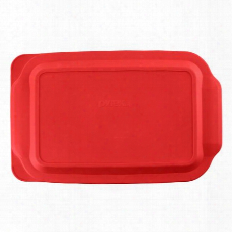 4-qt Oblong Plastic Lid, Red