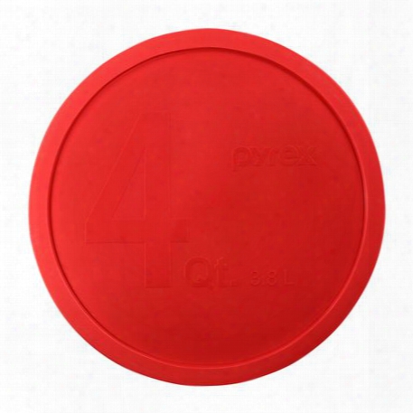 4-qt Round Mixing Bowl Plastic Lid, Red