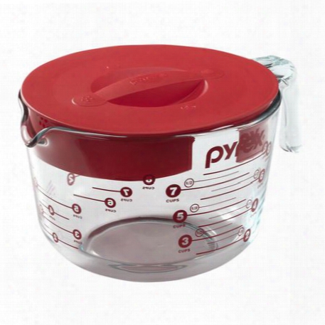 8 Cup Measuring Cup W/ Red Lid