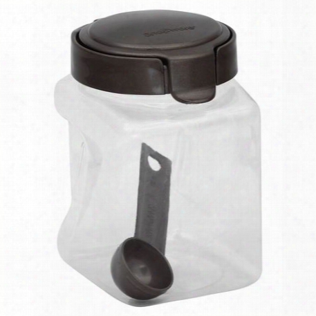 Airtight Feed Storage 4.4 Cup Square Coffee Canister W/ Warm Metallic Lid