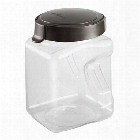 Airtight Food Storage 4.4 Cup Square Plastic Canister W/ Warm Metallic Lid