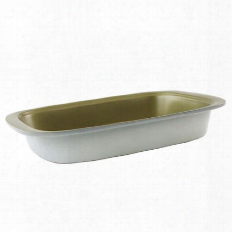 Bake & Serve White And Alpine Gold 4-qt Oblong Baker