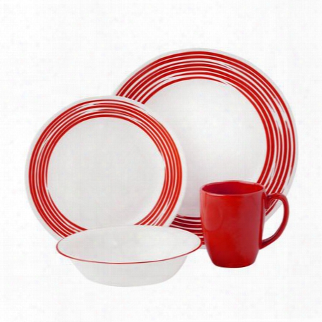 Boutiqus␞ Brsuhed 16-pc Dinnerware Set, Red