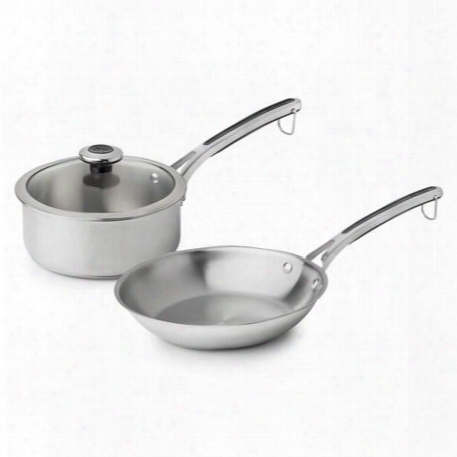 Copper Confidence Core␞ 2-pc Stainless Steel Stainless Steel Sauce Pot / Frying Pan Starter Set