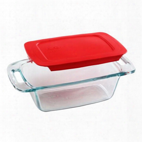 Easy Grab 1.5-qt Loaf Pan, Red Plastic Cover