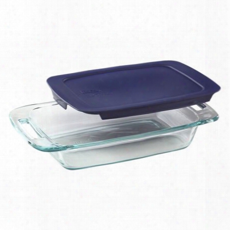 Easy Grab 2-qt Oblong Baking Dish W/ Blue Lid