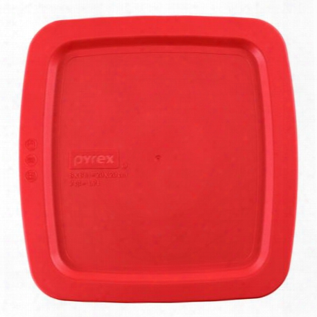 Easy Grab 8" X 8" Square Plastic Lid, Red