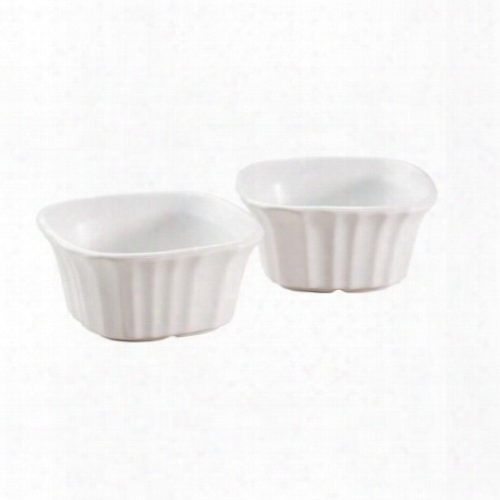 French White 7-oz Square Ramekin 2-pc Set