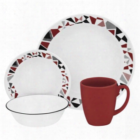 Livingware␞ Mosaic Red 16-pc Dinnerware Set