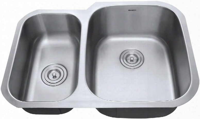 Rvm4505 Undermount 16 Gauge 29" Kitchen Sink Double Bowl - Right