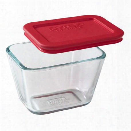 Simply Store 1.875 Cup Rectangular Dish W/ Red Lid