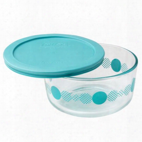 Simply Store 4 Cup Turquoise Rings Of Neptune Storage Dish W/ Lid