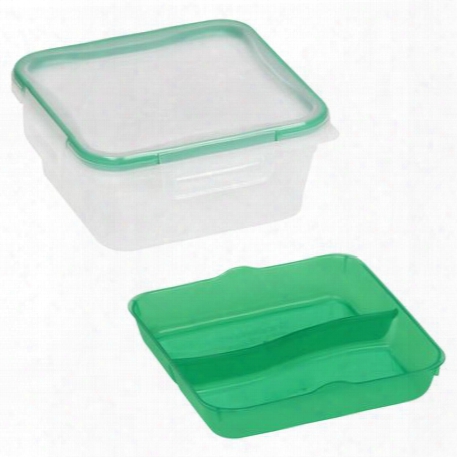 Total Solution␞ On The Go 5 Cup Plastic Square W/ Divided Tray