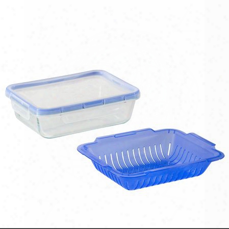 Total Solutionã¢â�žâ¢ Pyrexã‚â® Glass Food Storage 6 Cup, Rectangle W/ Steamer Basket