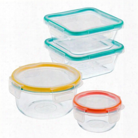 Total Solution␞ Pyrex Glass Food Storage 8-pc Set